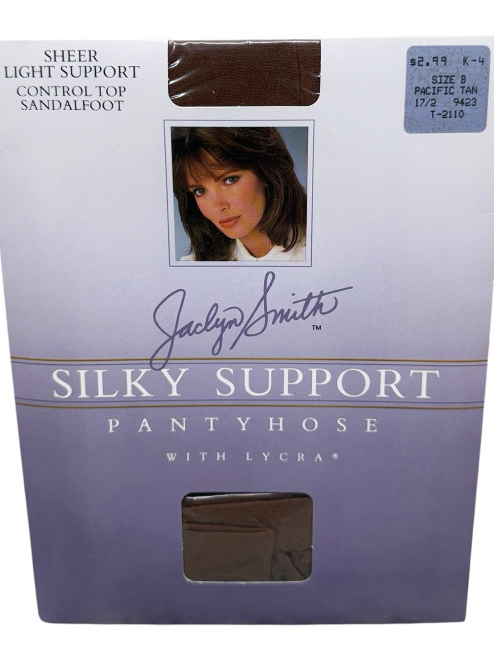 Vtg Jaclyn Smith Silky Sheer Light Support Pantyhose Control Top B Pacific Tan